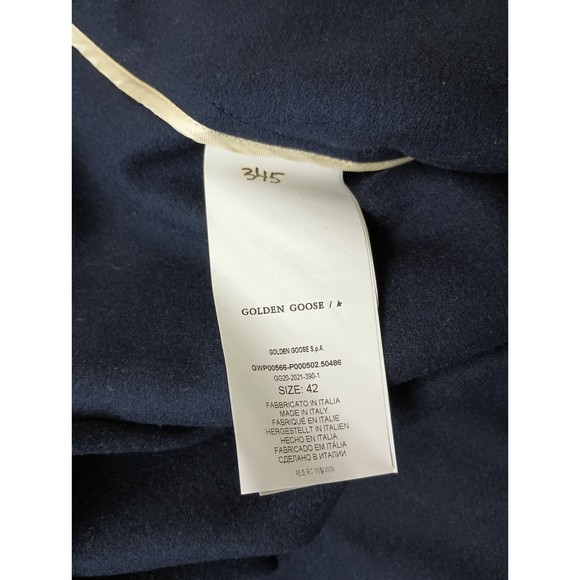 Golden Goose Women's Navy Blue 2B Oversize Virgin Wool Blend Coat Size 42 IT - Picture 7 of 8